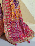 Majestic Purple Handwork Silk Wedding Wear Patan Patola Style Saree
