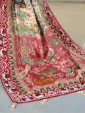 Artistic Cream Beads Work Silk Wedding Wear Patan Patola Style Saree