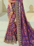 Dazzling Purple Handwork Silk Wedding Wear Patan Patola Style Saree