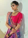 Stunning Blue Handwork Silk Wedding Wear Patan Patola Style Saree