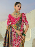 Lovely Mustard Beads Work Silk Wedding Wear Patan Patola Style Saree