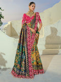 Lovely Mustard Beads Work Silk Wedding Wear Patan Patola Style Saree