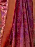 Captivating Purple Zari Weaving Silk Banarasi Saree With Blouse