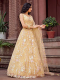 Amazing Yellow Sequins Net Haldi Wear Lehenga Choli With Dupatta