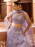 Glamours Mauve Floral Embroidered Net Reception Wear Lehenga With Blouse