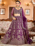 Memorable Burgundy Thread Embroidered Net Function Wear Lehenga Choli