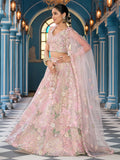 Admirable Cream Sequins Embroidery Net Bridesmaid Lehenga Choli With Dupatta