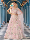 Admirable Cream Sequins Embroidery Net Bridesmaid Lehenga Choli With Dupatta