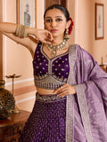 Magnetic Wine Dori Work Tissue Wedding Wear Lehenga Choli With Dupatta