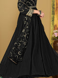 Lavish Black Sequins Georgette Anarkali Suit With Dupatta