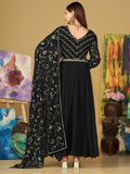 Lavish Black Sequins Georgette Anarkali Suit With Dupatta