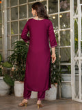 Gorgeous Maroon Rayon Straight Pant Suit With Printed Dupatta