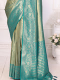 Attractive Sea Green Zari Weaving Banarasi Silk Festive Wear Saree