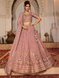 Gorgeous Pink Sequins Tissue Silk Engagement Wear Lehenga Choli