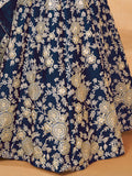 Astonishing Blue Embroidered Silk Engagement Wear Lehenga Choli