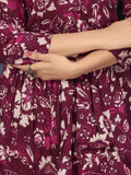 Gorgeous Burgundy Digital Printed Rayon Top Palazzo Co-Ord Set
