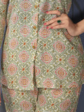 Enchanting Pista Green Digital Printed Rayon Top Palazzo Co-Ord Set
