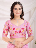 Alluring Pink Bandhani Printed Silk Bridal Saree