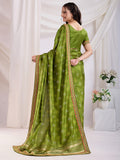 Precious Green Bandhej Printed Silk Mehendi Wear Saree