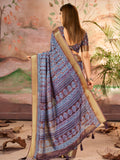 Marvelous Purple Digital Printed Dola Silk Casual Saree With Blouse