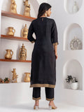 Stunning Black Zari Weaving Viscose Silk Party Wear Pant Suit With Dupatta