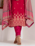 Glamorous Pink Zari Weaving Viscose Silk Festive Wear Pant Suit