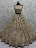 Precious Golden Sequins Heavy Net Bridal Lehenga Choli With Dupatta