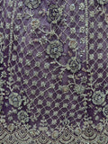 Precious Lilac Hand Work Net Reception Wear Lehenga Choli With Dupatta