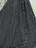 Alluring Black Pearl Work Net Reception Wear Lehenga Choli With Dupatta