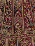 Magnetic Maroon Thread Work Bridal Lehenga Choli With Double Dupatta