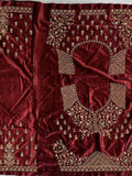 Cute Maroon Dori Work Velvet Bridal Lehenga Choli With Double Dupatta