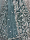 Enchanting Sky-Blue Sequins Net Reception Wear Lehenga Choli