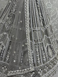 Charming Grey Embroidered Net Bridesmaid Lehenga Choli With Dupatta