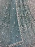 Awesome Sky Blue Hand Work Net Bridesmaid Lehenga Choli