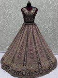 Captivating Maroon Multi Thread Work Net Bridesmaid Lehenga Choli With Dupatta