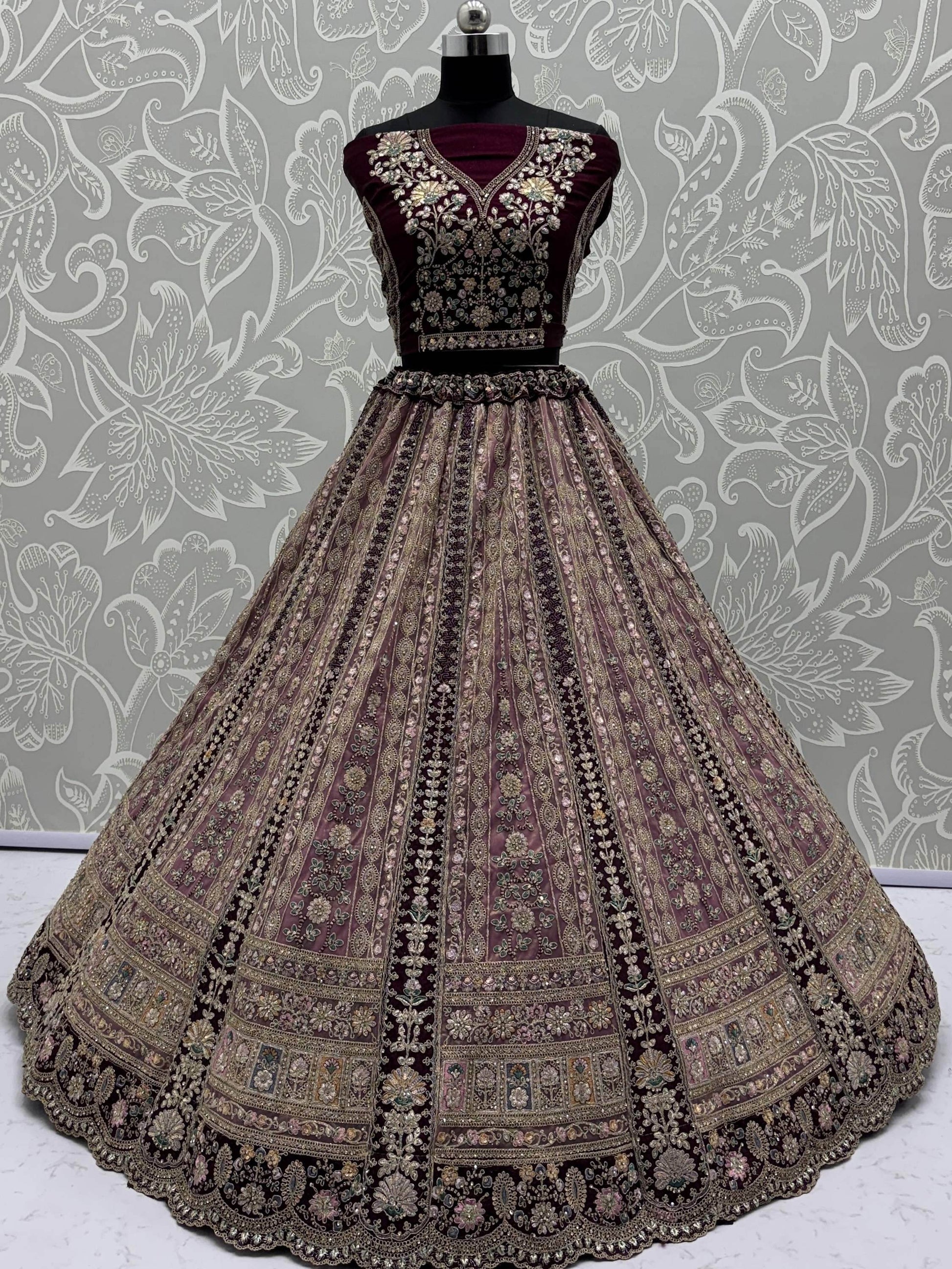 Captivating Maroon Multi Thread Work Net Bridesmaid Lehenga Choli With Dupatta