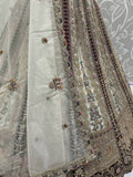 Great Off-White Stone Work Net Wedding Wear Lehenga Choli With Dupatta