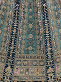 Beautiful Teal Blue Dori Embroidered Net Lehenga Choli With Dupatta
