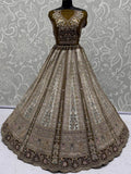Classy Off-White Floral Embroidered Net Traditional Lehenga Choli