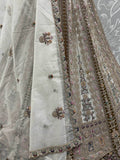 Classy Off-White Floral Embroidered Net Traditional Lehenga Choli