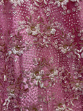 Sparkling Pink Thread Work Net Wedding Lehenga Choli With Dupatta
