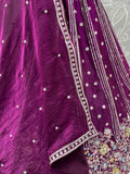 Precious Purple Sequins Organza Designer Lehenga Choli With Dupatta