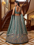 Marvelous Sea Green Dori Work Organza Engagement Wear Lehenga Choli