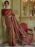 Bewitching Mustard Yellow Printed Silk Casual Wear Saree With Blouse