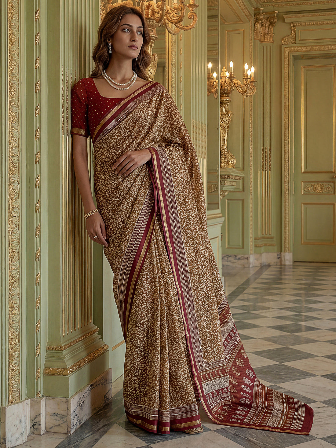 Beautiful Yellow Digital Printed Silk Casual Wear Saree With Blouse