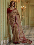 Beautiful Yellow Digital Printed Silk Casual Wear Saree With Blouse
