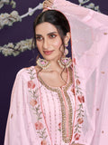 Enchanting Blush Thread Work Georgette Party Wear Sharara Suit