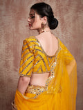 Glamorous Yellow Net Haldi Wear Lehenga Choli With Dupatta