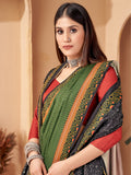 Wonderful Multi-Color Digital Printed Pashmina Saree With Shawl