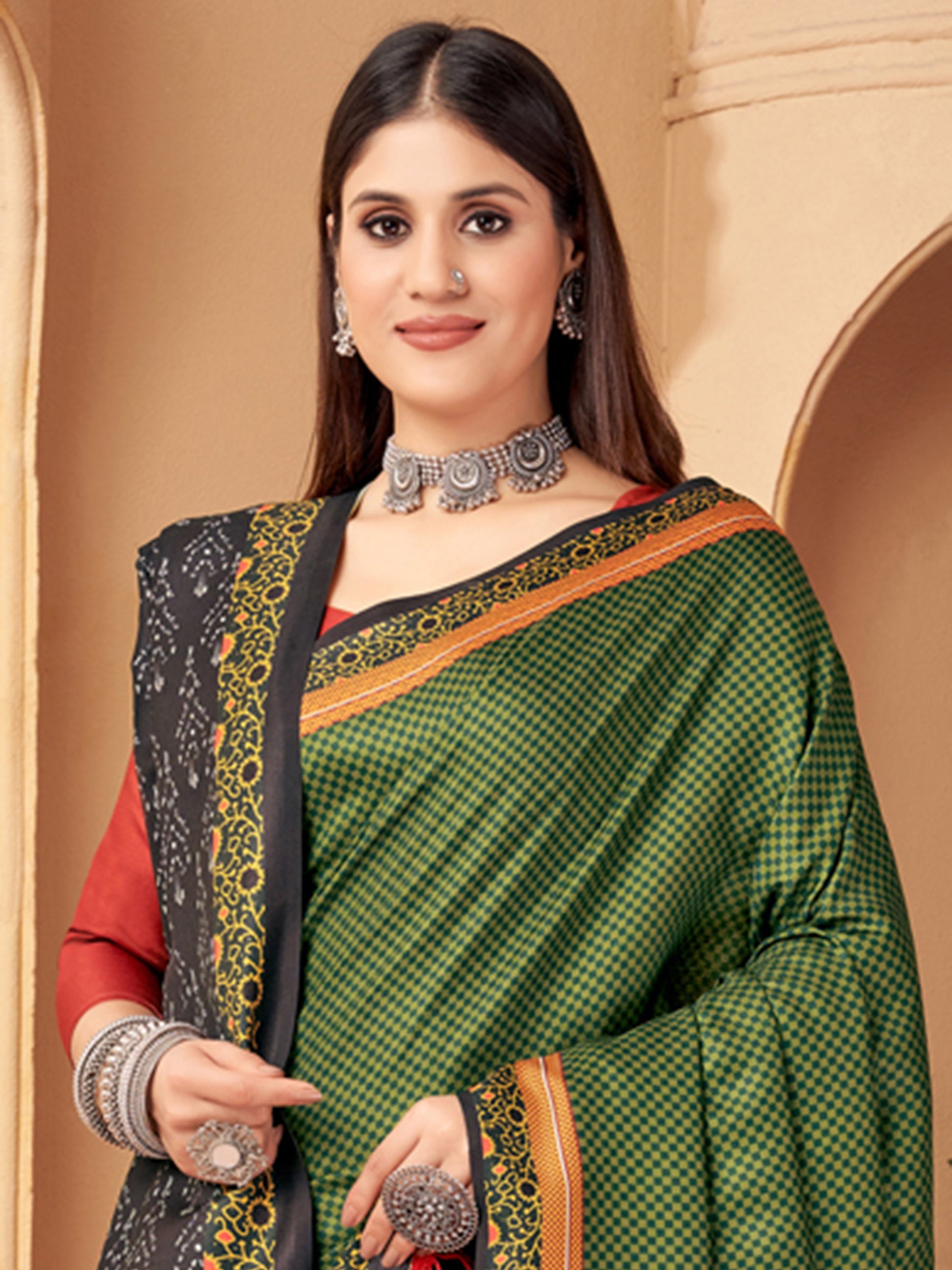 Wonderful Multi-Color Digital Printed Pashmina Saree With Shawl